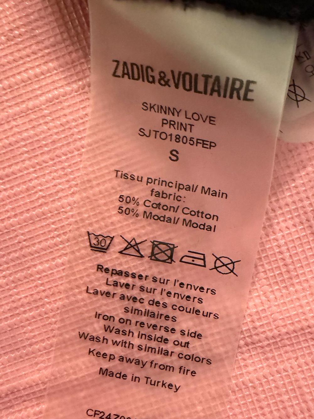 NWT ✨ Zadig & Voltaire Black Tee with white & green  LOVE Graphic size small - Picture 6 of 7